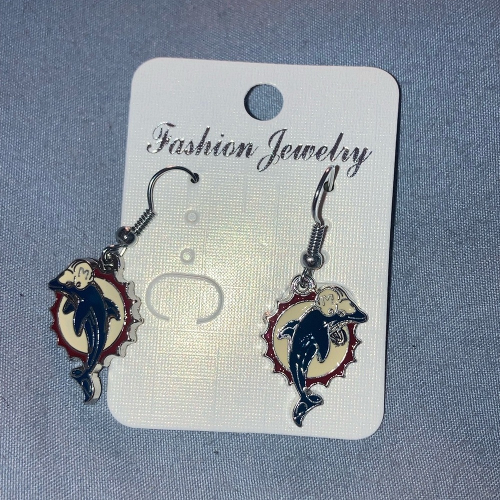 Fashion Jewelry Women's  Miami Dolphin Drop Earrings